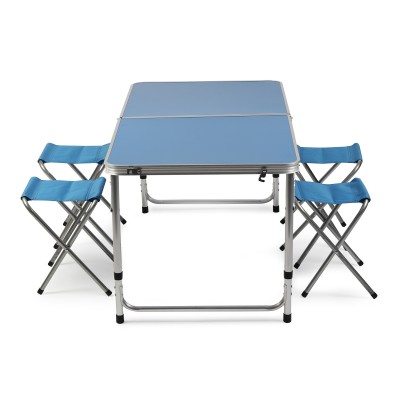 Folding Aluminium table with stools
