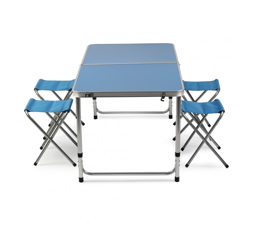 Folding Aluminium table with stools